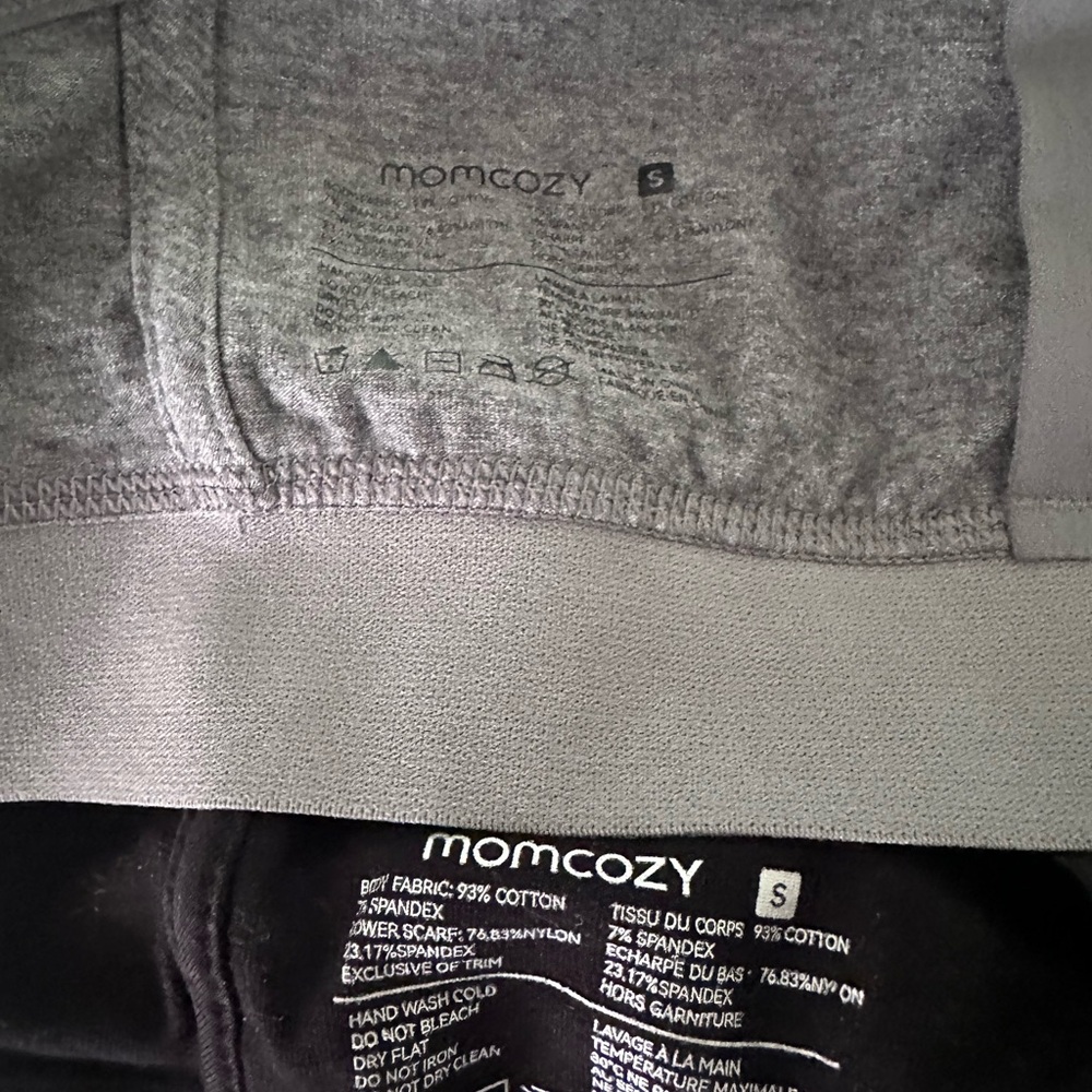 Momcozy Grey Nursing Bra Top - Heather Grey and black